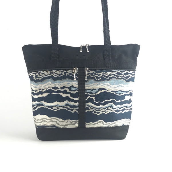 S: Purse sized Tote in Black with Fabric Pockets