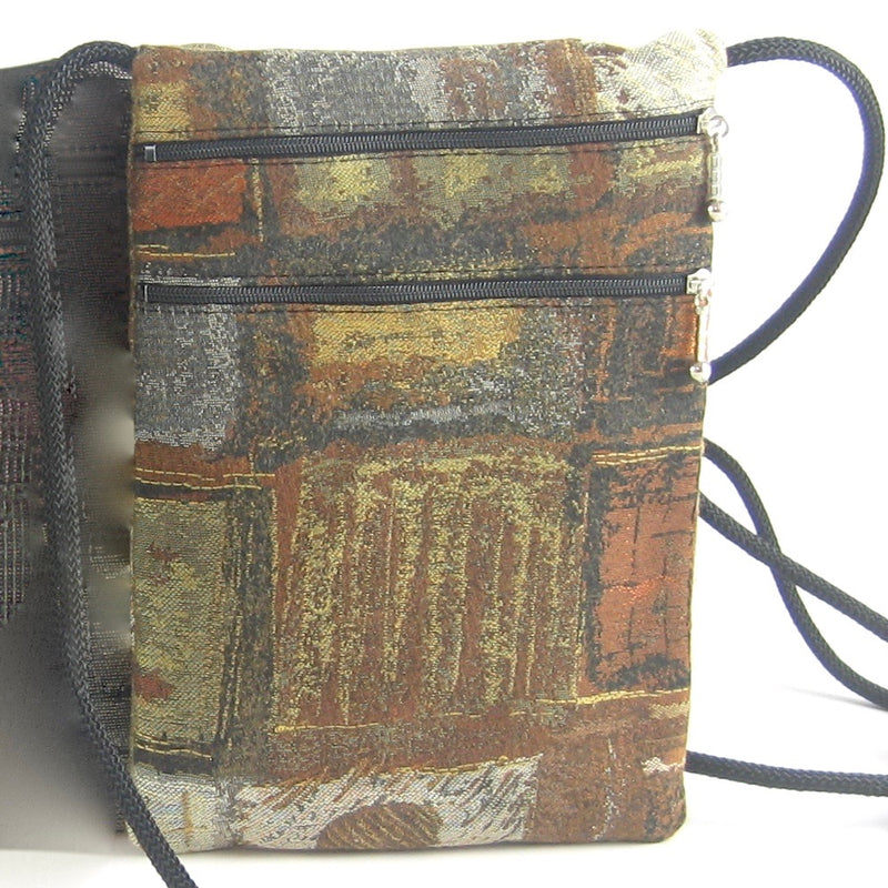 Vintage Fabrics T8 N-S Two zipper Travel Purse