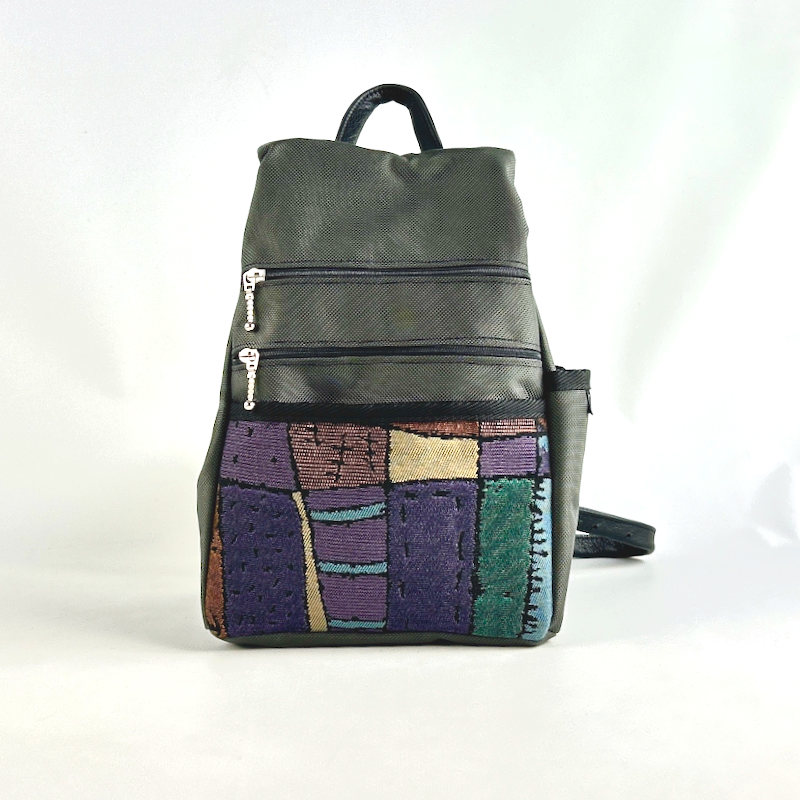 B967-GR Small Side Entry Backpack - Gray Ballistic Nylon with Fabric Accent
