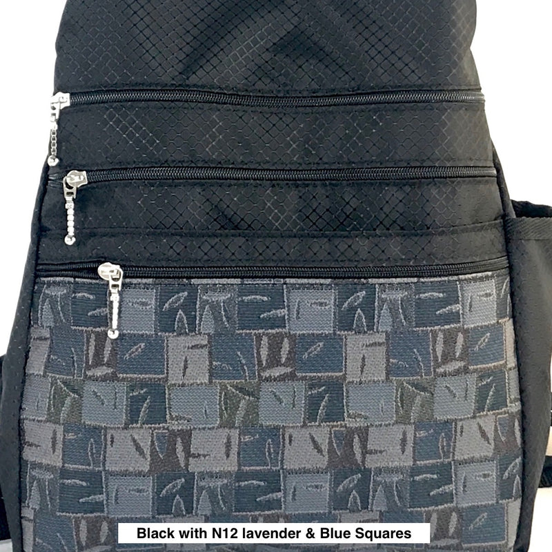 R970W Extra Large Ripstop Nylon Side-Entry Backpacks with padded straps and 5 zippered pockets