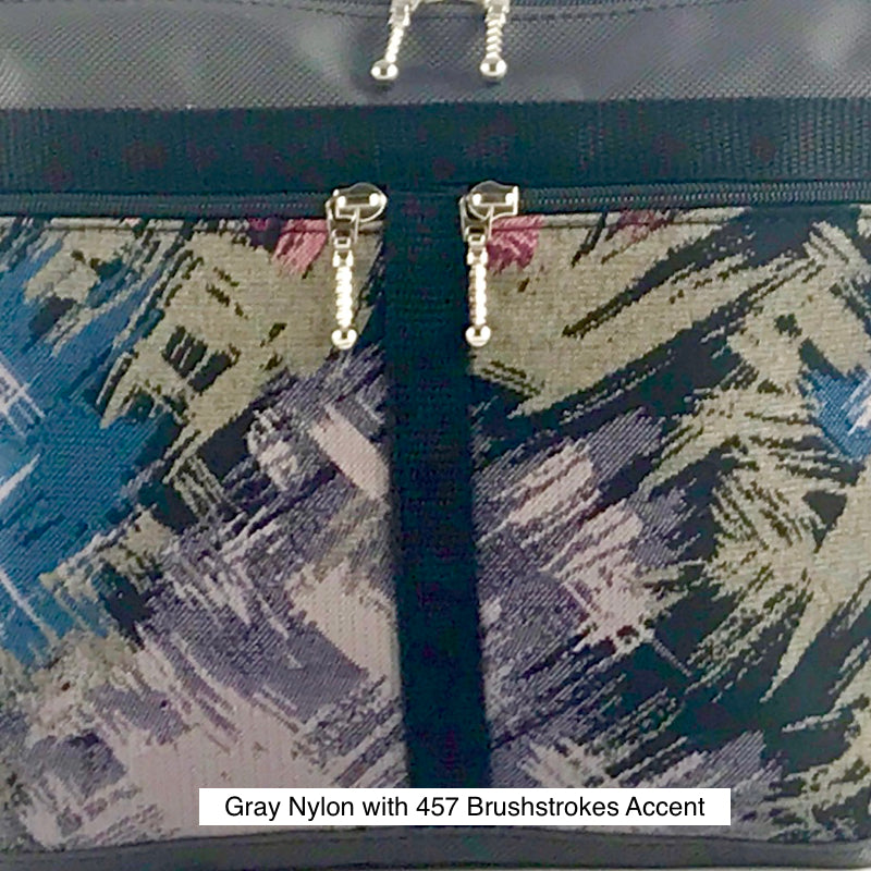 106 Gray Medium Messenger Bag Purse in Nylon with Fabric Accent Pockets