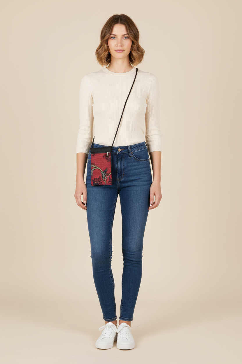 T12S-2T cell phone bag shown on 5'6" person