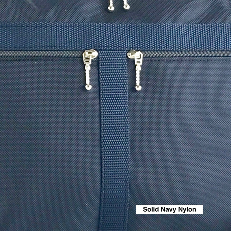 223 French Satchel Tote in Navy with Fabric Pockets