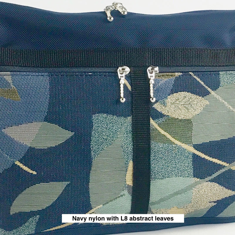 223 French Satchel Tote in Navy with Fabric Pockets