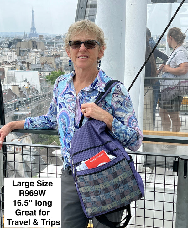 R969W Large Side Entry Backpack with padded straps in Ripstop Nylon with security pockets