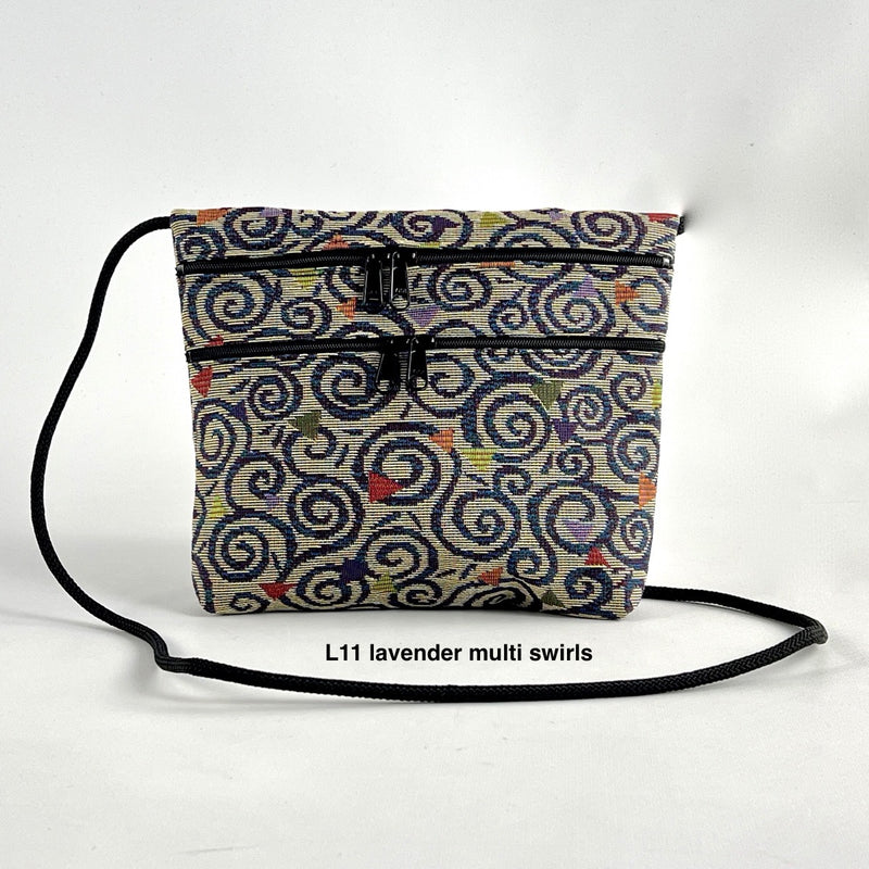 New! Carly 3 Zipper Fabric Travel Bag T93