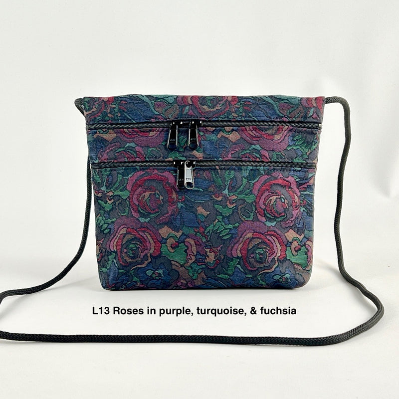 New! Carly 3 Zipper Fabric Travel Bag T93