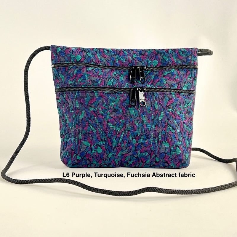 New! Carly 3 Zipper Fabric Travel Bag T93