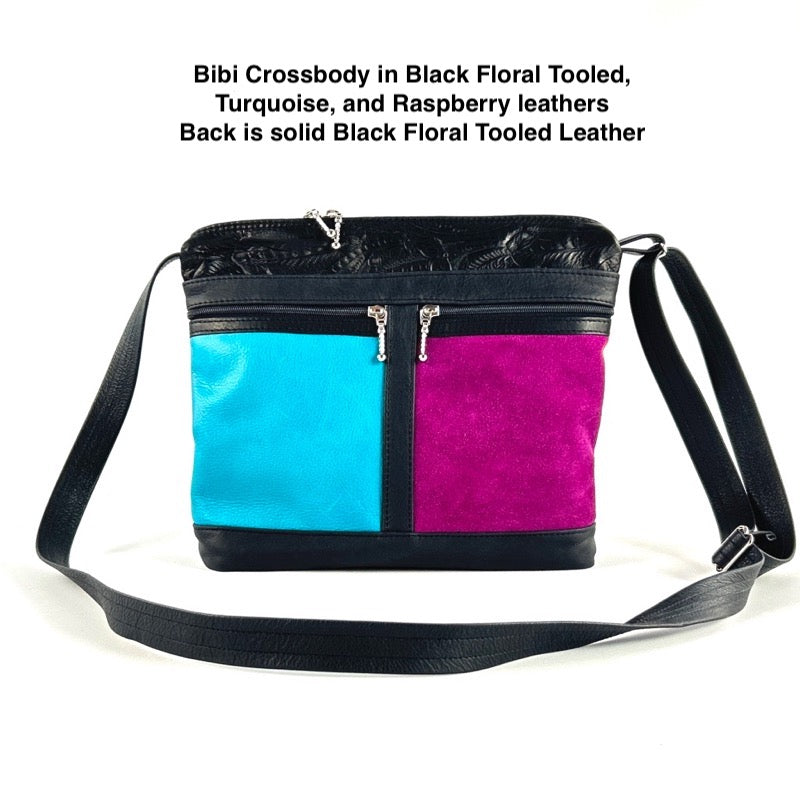 Bibi Small Crossbody Hobo Leather Organizer Purse v221L
