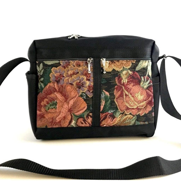 Vintage Fabrics 107 Large Messenger Cross-Body Organizer Purse