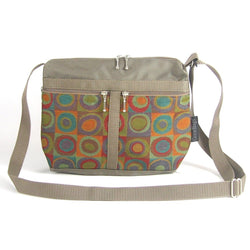 221L small organizer purse in Khaki Tan Nylon with fabric accent pockets