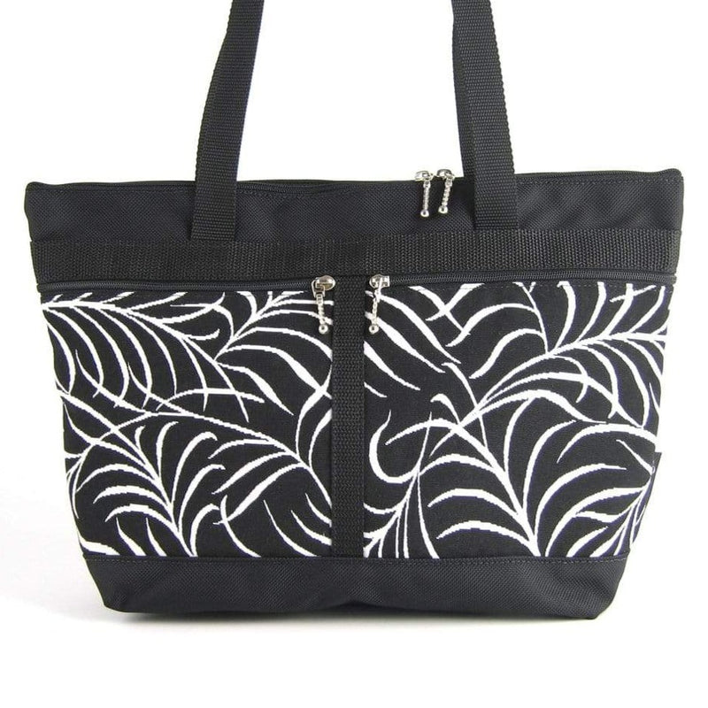 223 French Satchel Tote in  Black nylon with accent pockets