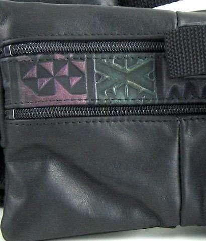 Medium Leather Flat Fanny Pack With Contrast Accent Leathers - #305J