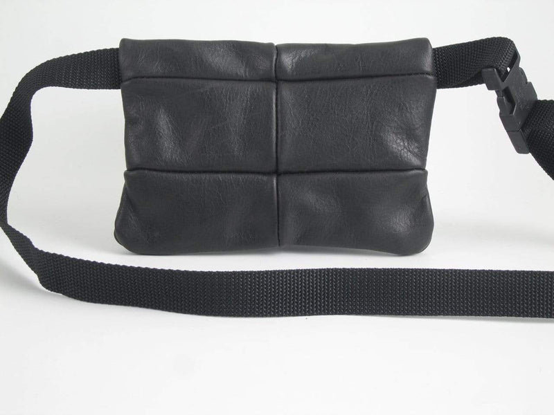 Medium Leather Flat Fanny Pack With Contrast Accent Leathers - #305J