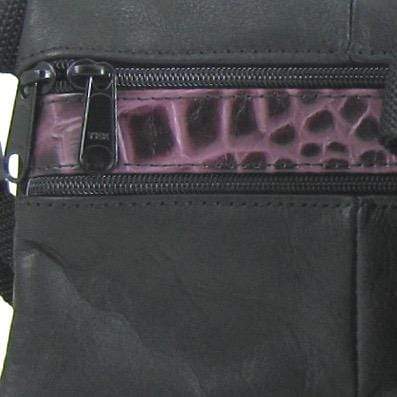 Medium Leather Flat Belt Bag With Contrast Accent Leathers - #305J