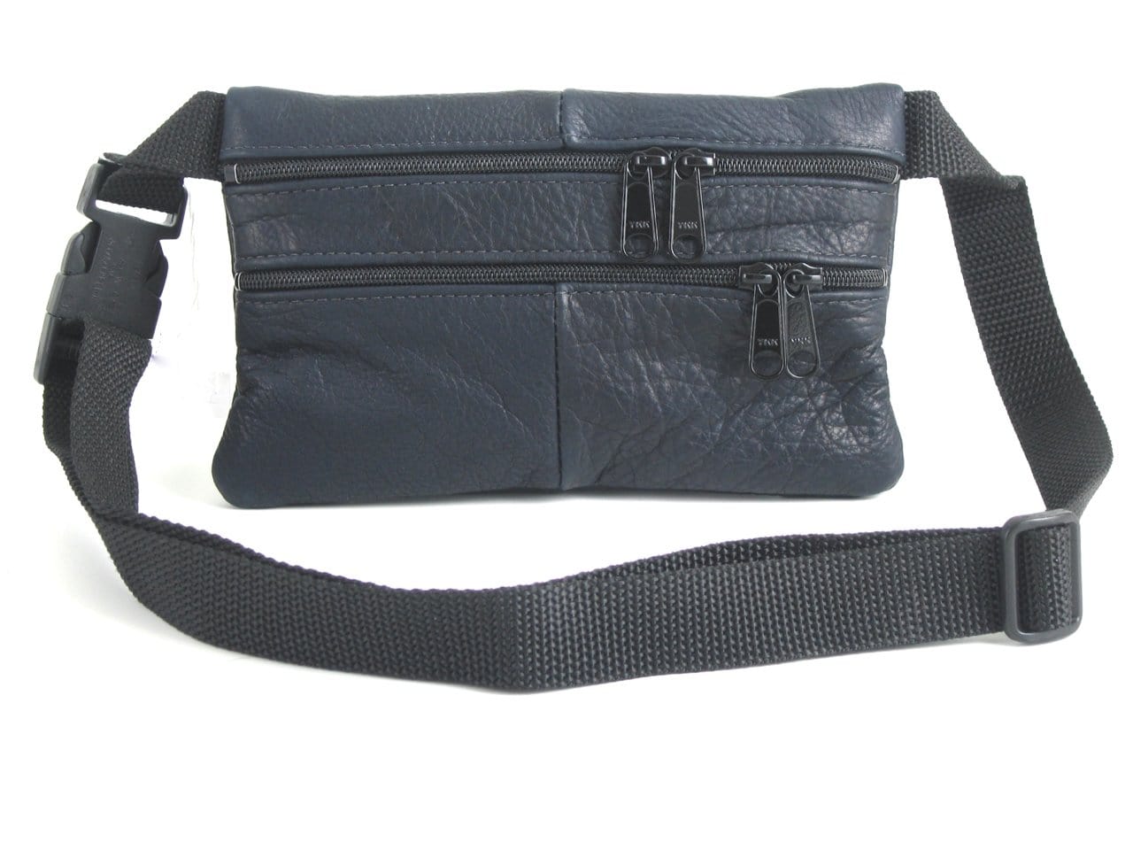 Leather flat fanny packs in solid colors - 2 sizes