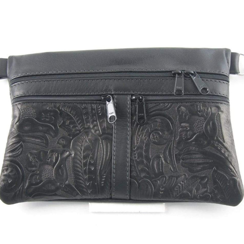 309  Large Convertible Leather Flat Fanny Pack