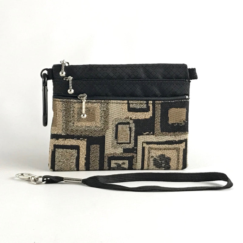 Stadium Purse 39RSC- Three zipper purse set with shoulder strap, wristlet, Bonus pouch, and carabiner clip