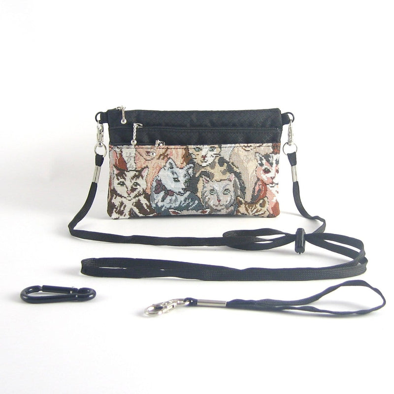 Three zipper Minibag with shoulder strap and wristlet 49RS