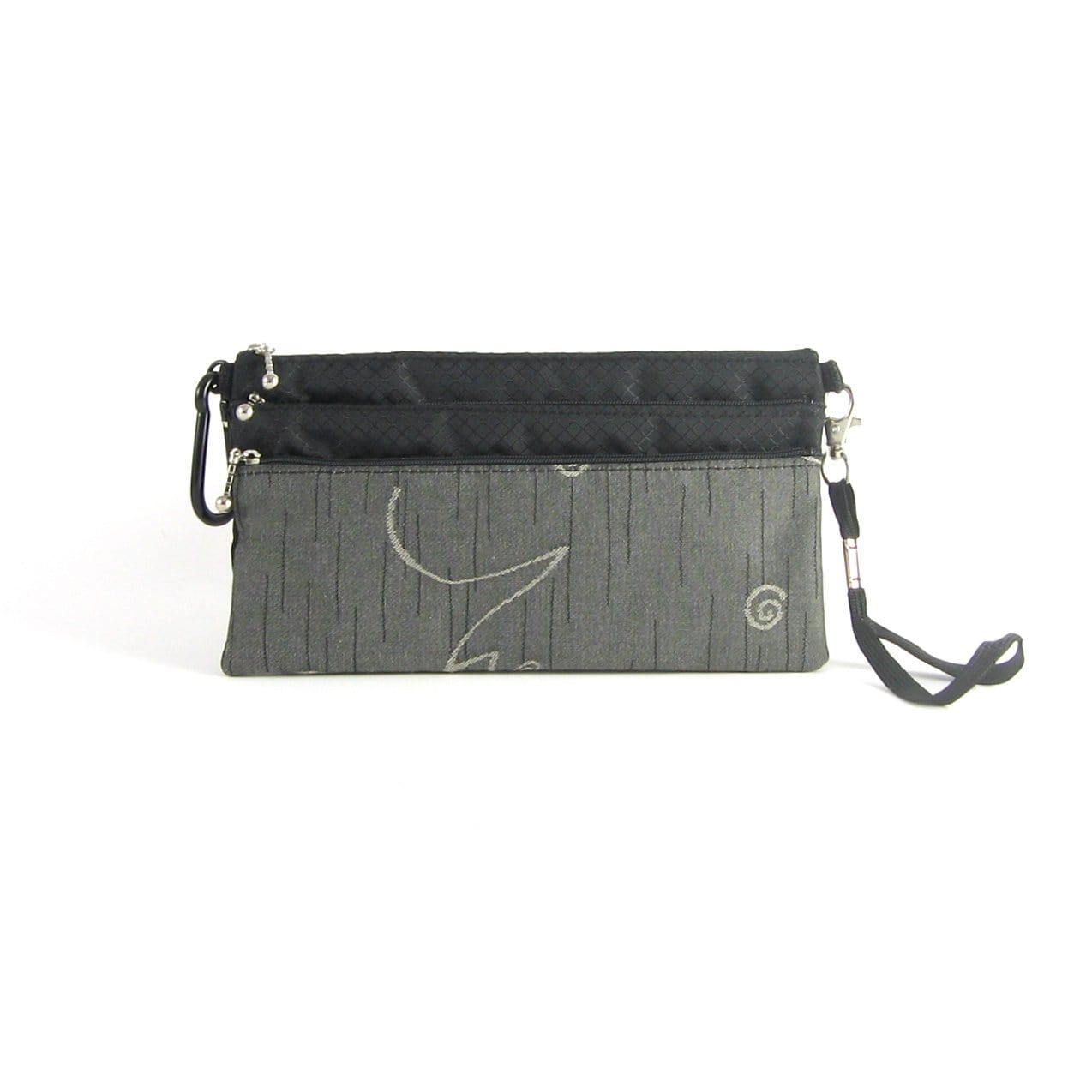 49R 3 zipper organizer with wristlet and carabiner clip