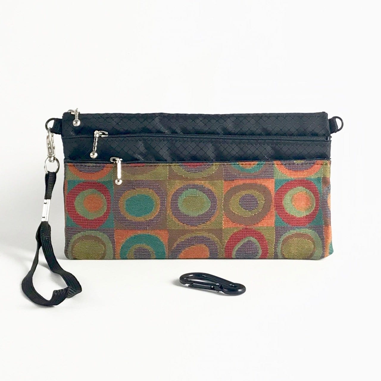 59R Wider 3 zipper organizer with wristlet and carabiner clip