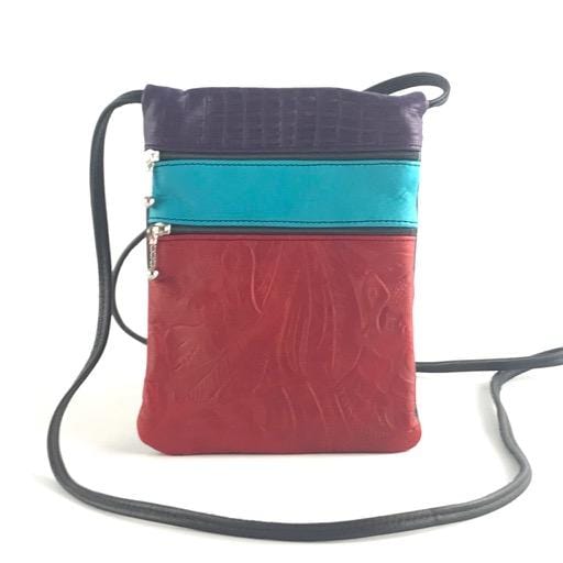 Small Leather Cell Phone Cross-body Bag #66J