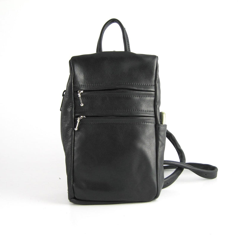 966  Small side entry leather backpack purse - solid colors