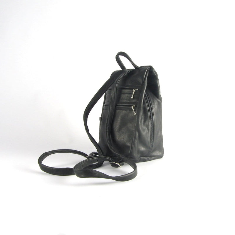 966  Small side entry leather backpack purse - solid colors