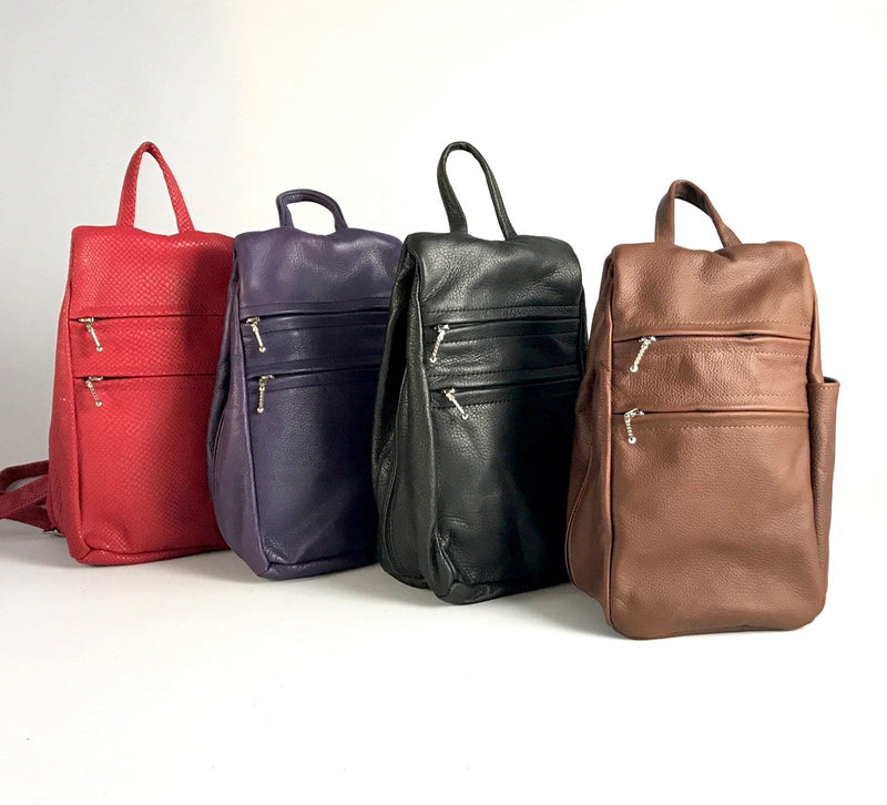 amazon leather backpack womens 966 Small side entry leather backpack purse