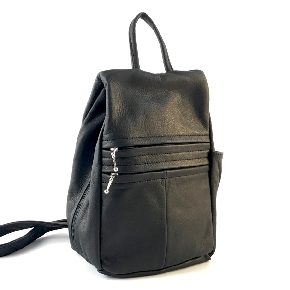 967  Purse size Leather Side Entry Backpack - Solid Colors