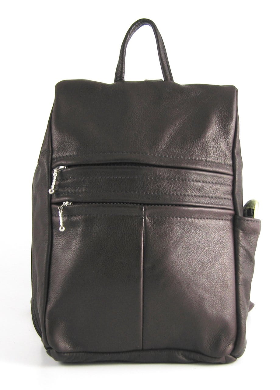 967  Purse size Leather Side Entry Backpack - Solid Colors