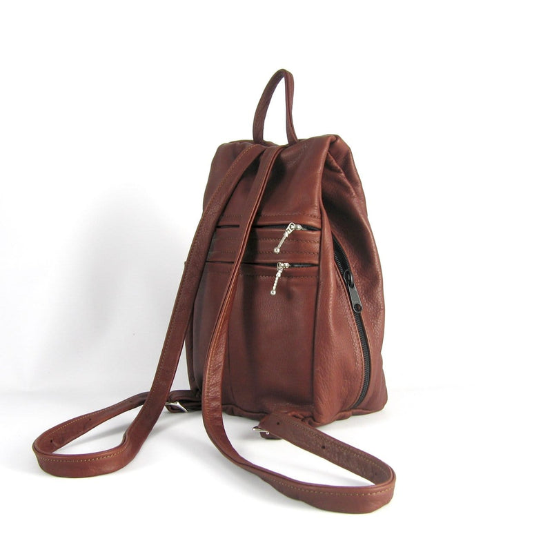 967  Purse size Leather Side Entry Backpack - Solid Colors