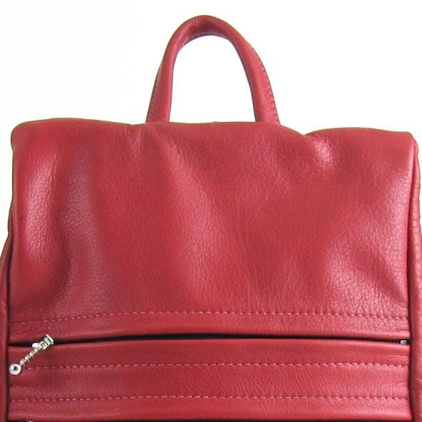 966  Small side entry leather backpack purse - solid colors