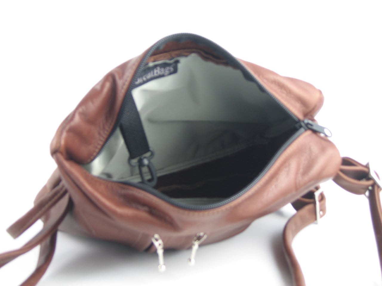967  Purse size Leather Side Entry Backpack - Solid Colors