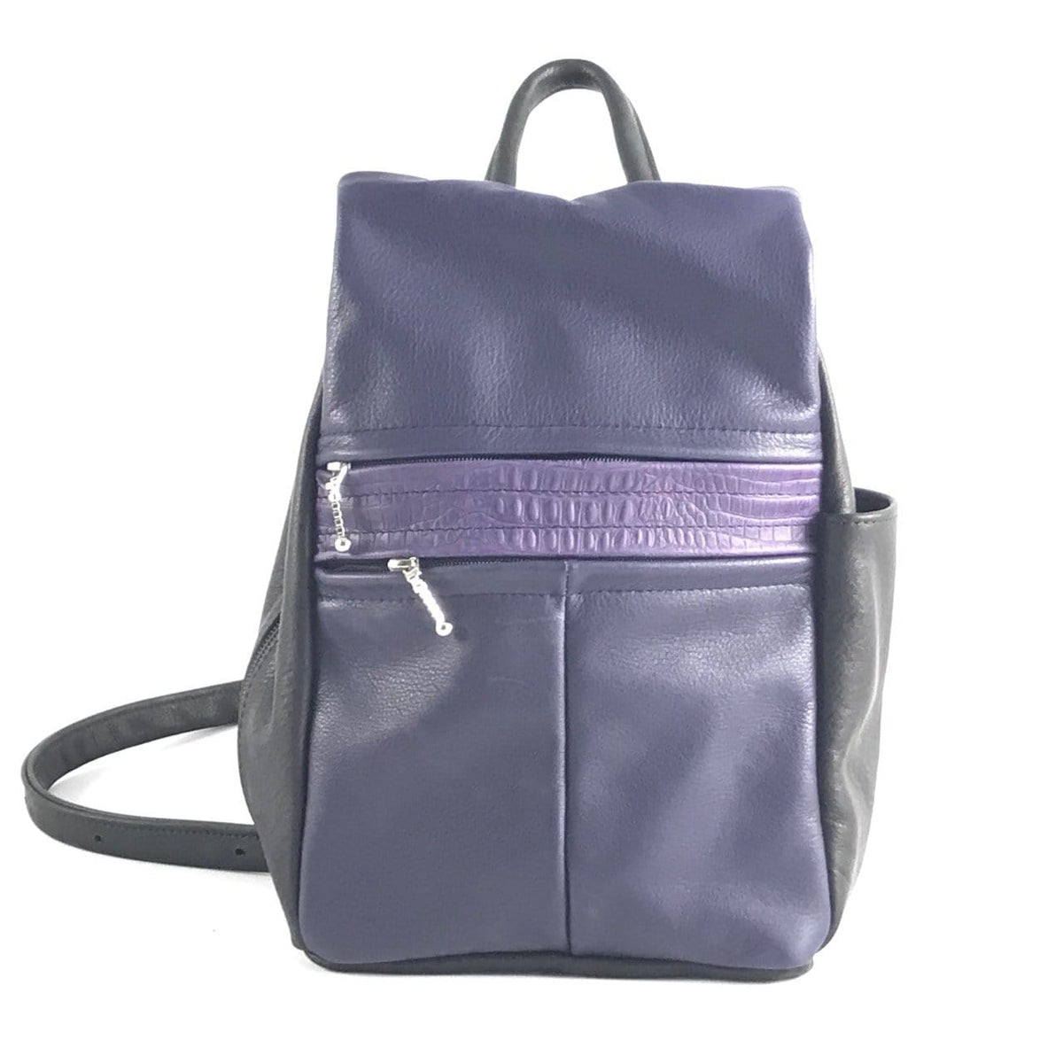 967 Purse size Small Leather Side Entry Backpack - Color-blocked Leathers