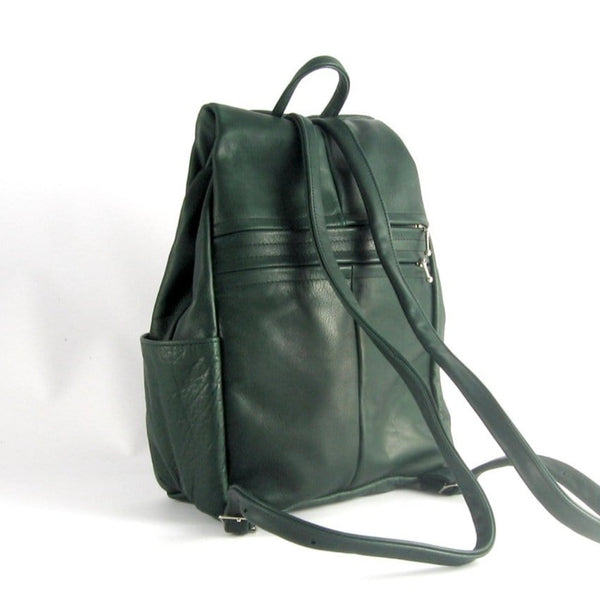 968 Medium Side Entry Leather Backpack in solid colors