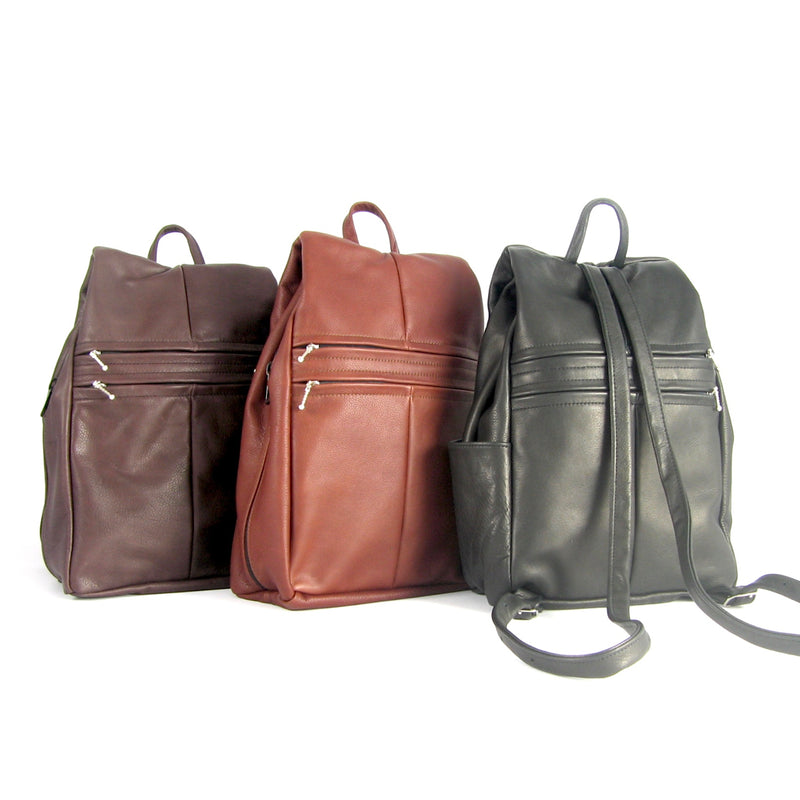 colorful leather backpacks 968 Medium Side Entry Leather Backpack in solid colors – GreatBags & Maple Leather