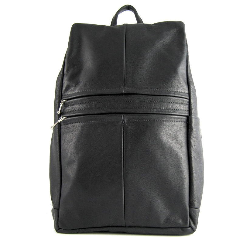 black leather backpack purse zipper 969 Legal Size Leather Side Entry Backpack Purse in solid colors – GreatBags & Maple Leather