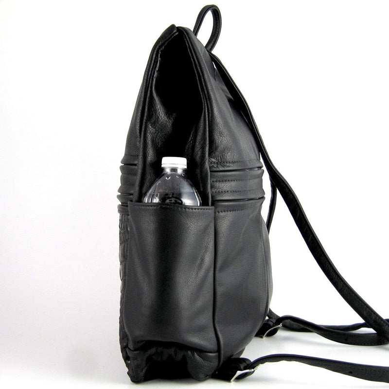 968 Medium Side Entry Leather Backpack in solid colors