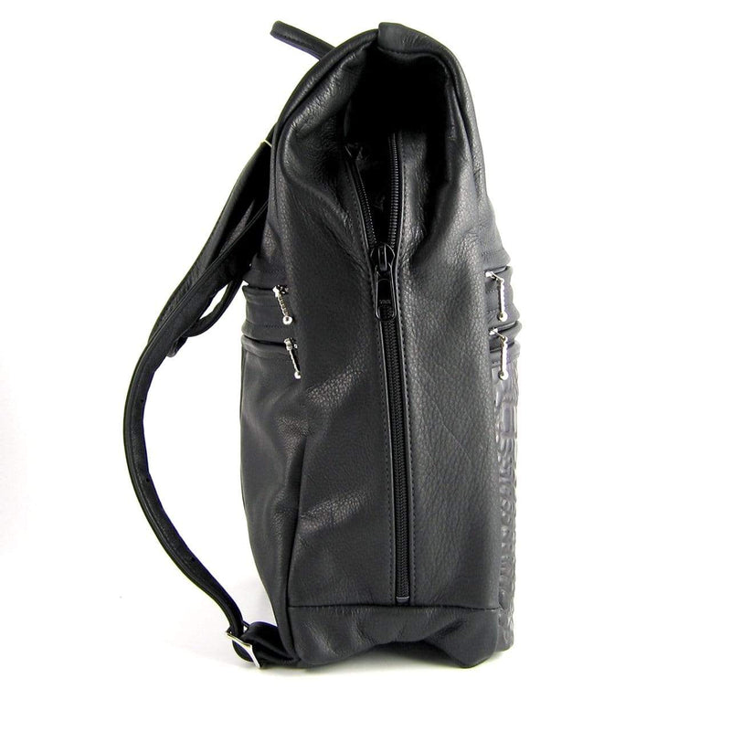 968 Medium Side Entry Leather Backpack in solid colors
