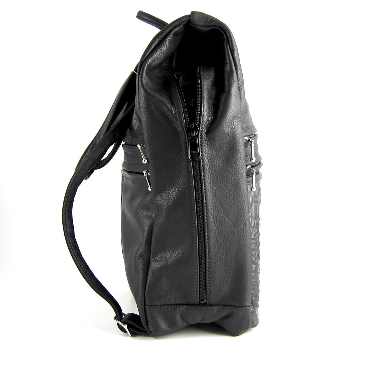969J Deluxe Legal Size Large Side Entry Leather Backpack with Leather Accent pocket