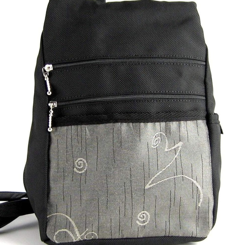 Convertible B967 BL Sm Side Entry Backpack- CB967 - Black Nylon with Fabric Accent