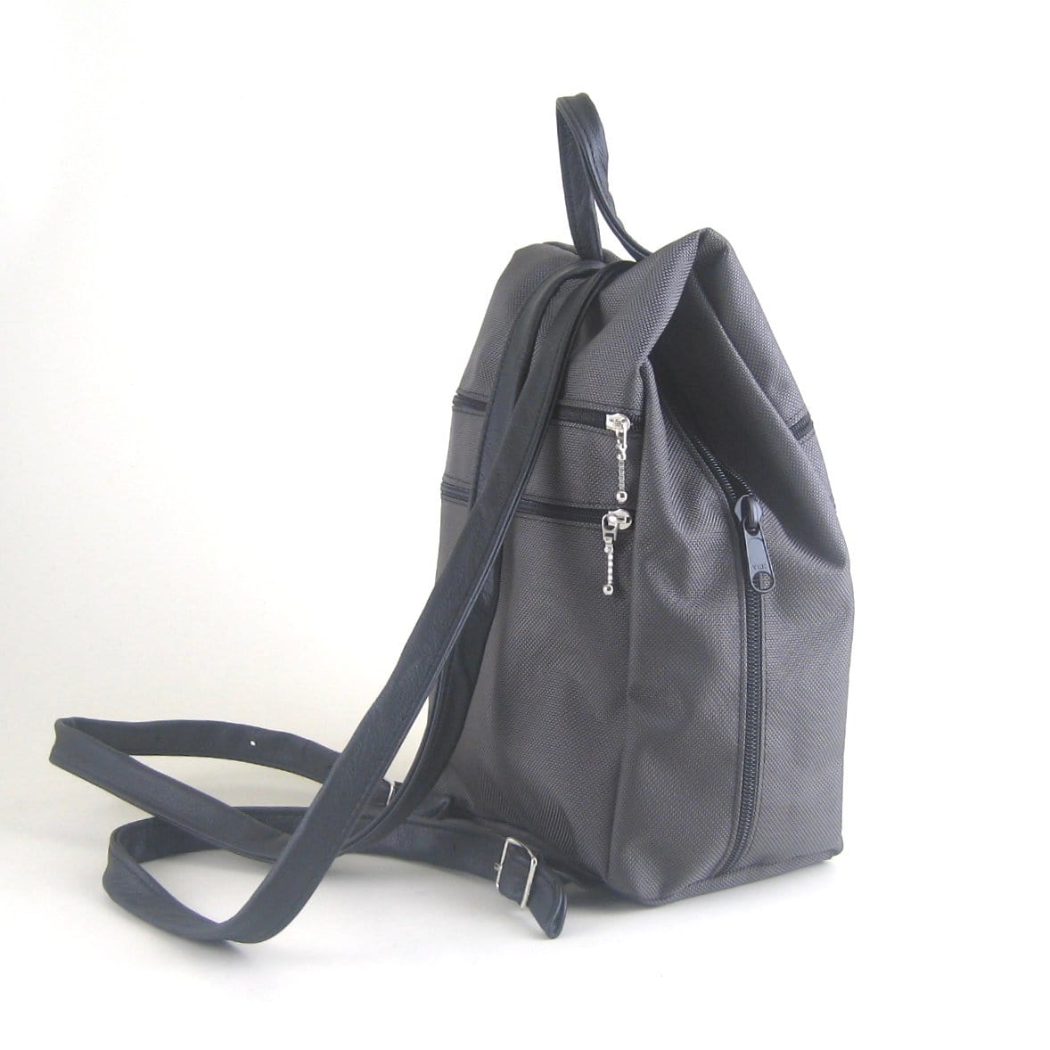 B967-GR Small Side Entry Backpack - Gray Ballistic Nylon with Fabric Accent