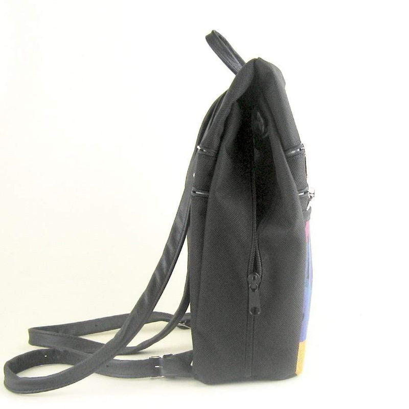 B967-GR Small Side Entry Backpack - Gray Nylon with Fabric Accent