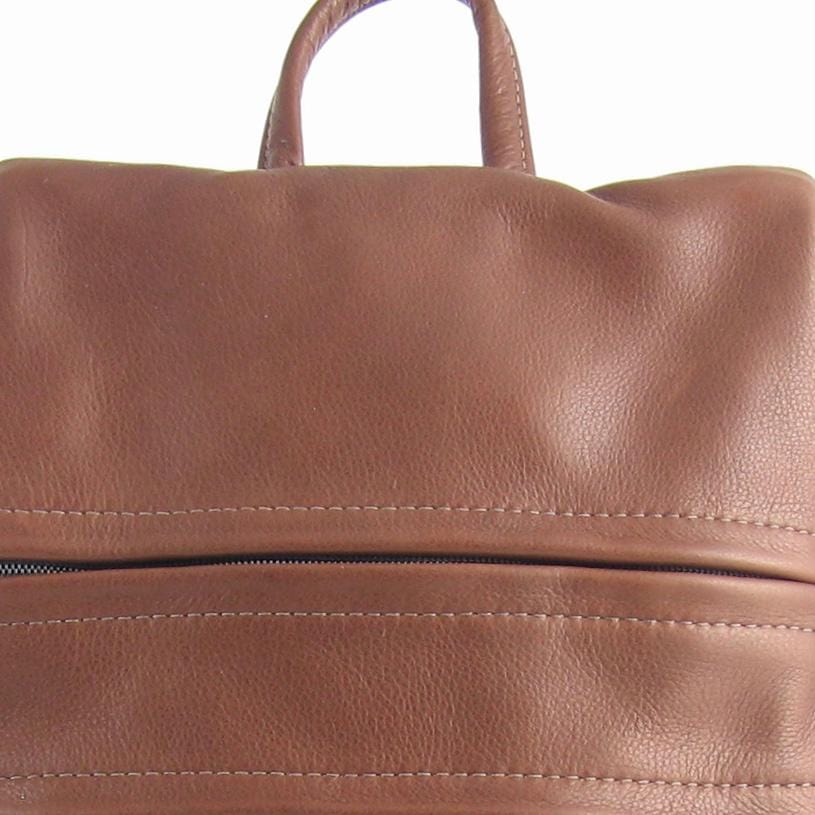 966  Small side entry leather backpack purse - solid colors