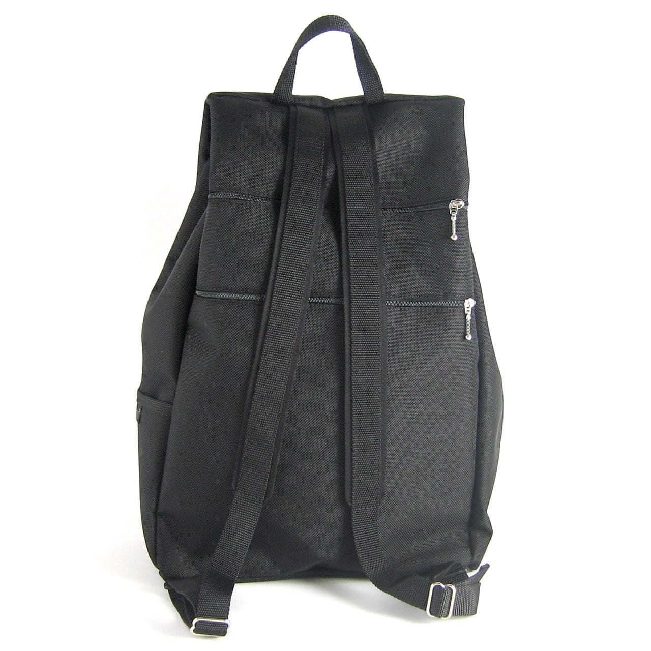 B970-BL Extra Large Side Entry Backpack in Black Nylon with Fabric Acc