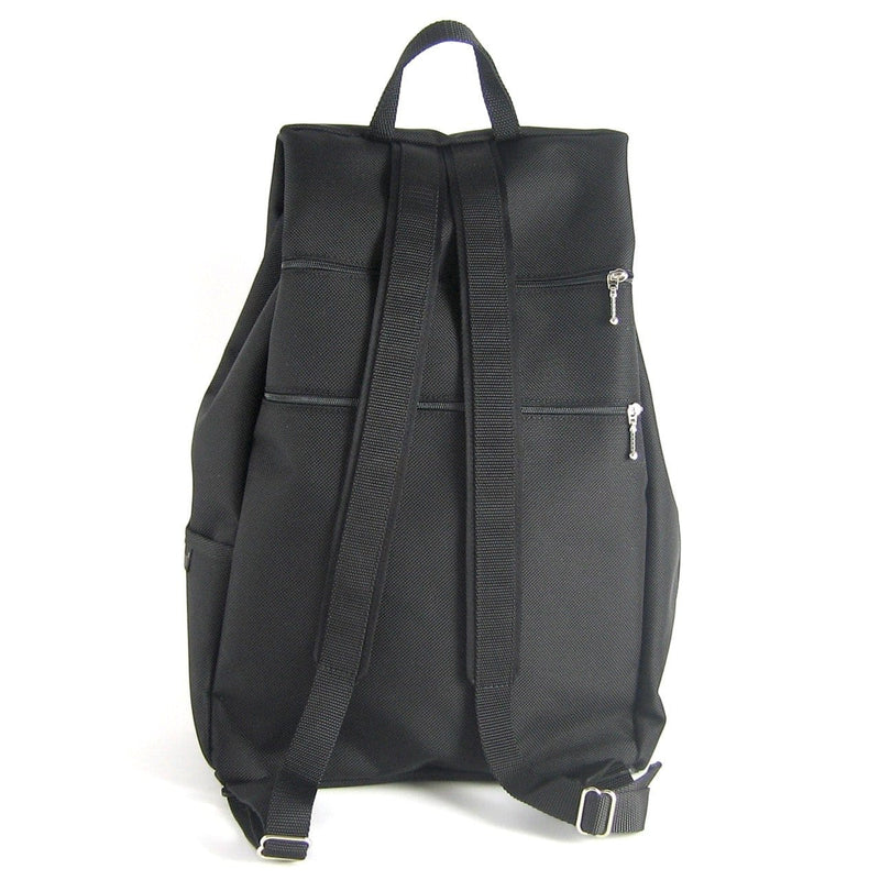 black nylon and leather backpack B970-BL Extra Large Side Entry Backpack in Black Nylon with Fabric Acc – GreatBags & Maple Leather