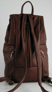 Large Back Entry Leather Backpack LBPT2 in solid colors