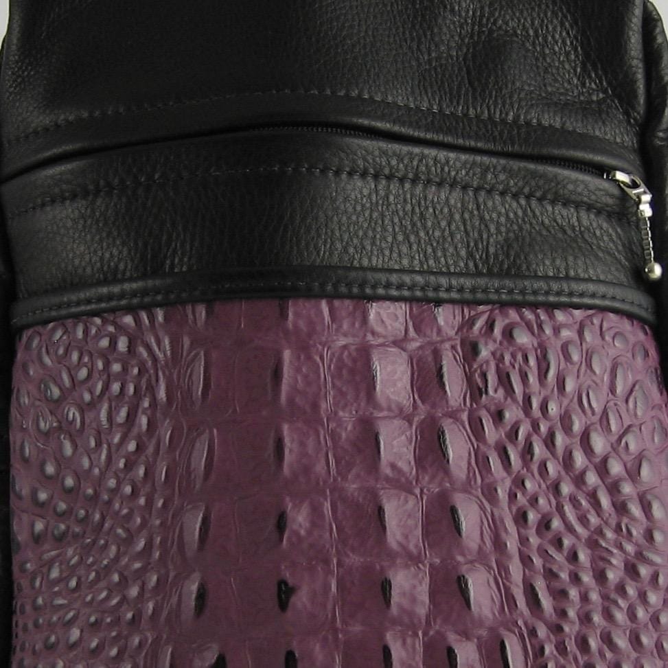 969J Deluxe Legal Size Large Side Entry Leather Backpack with Leather Accent pocket