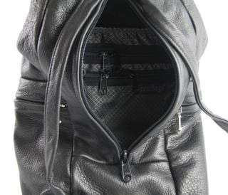 black large double zip leather backpack Large Back Entry Leather Backpack LBPT2 in solid colors